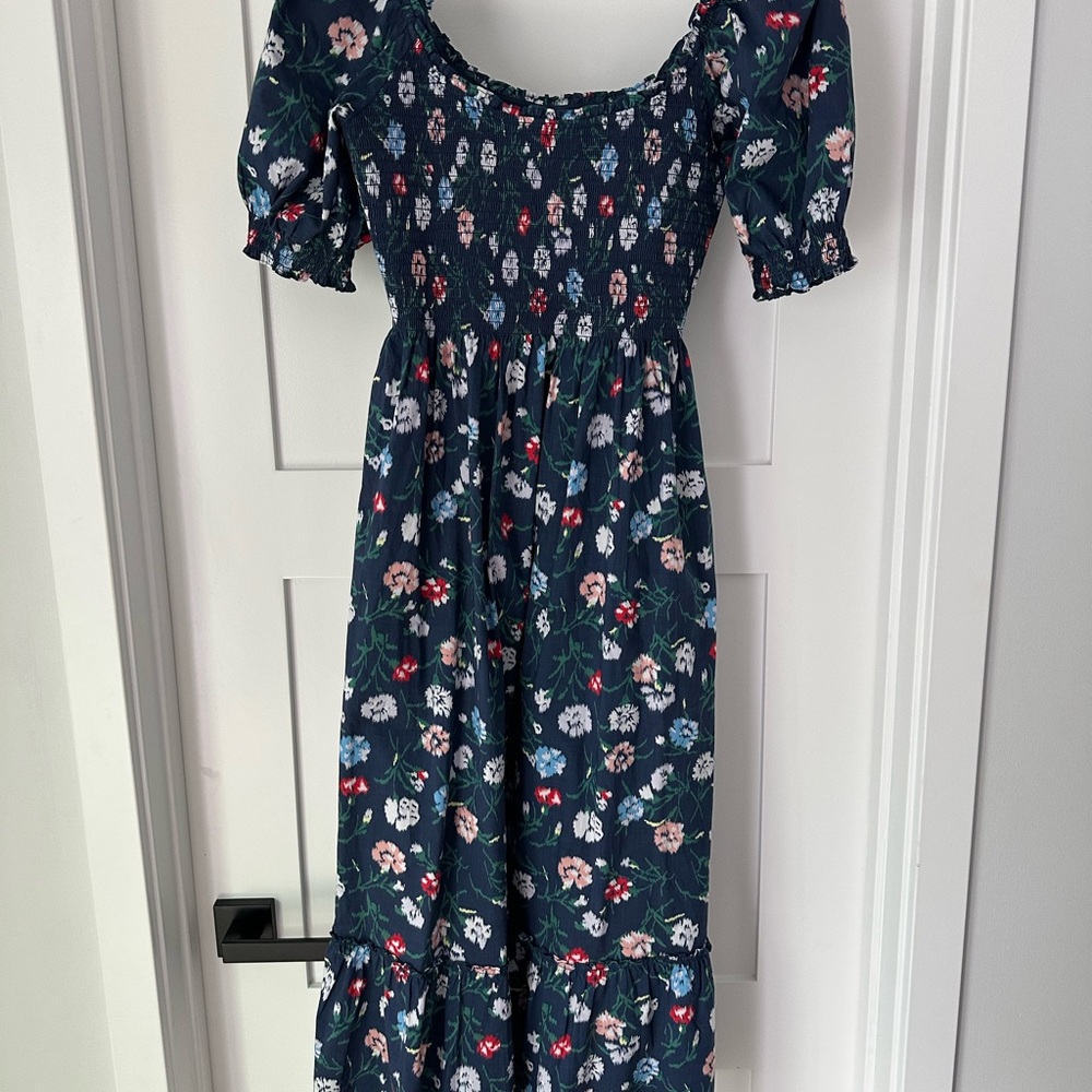 Hill House Navy Floral Midi Dress